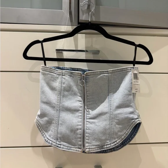 NWT Denim Forum 90s Debbie bustier in Bleach Bleu - Size XS (Aritzia) - Picture 8 of 8